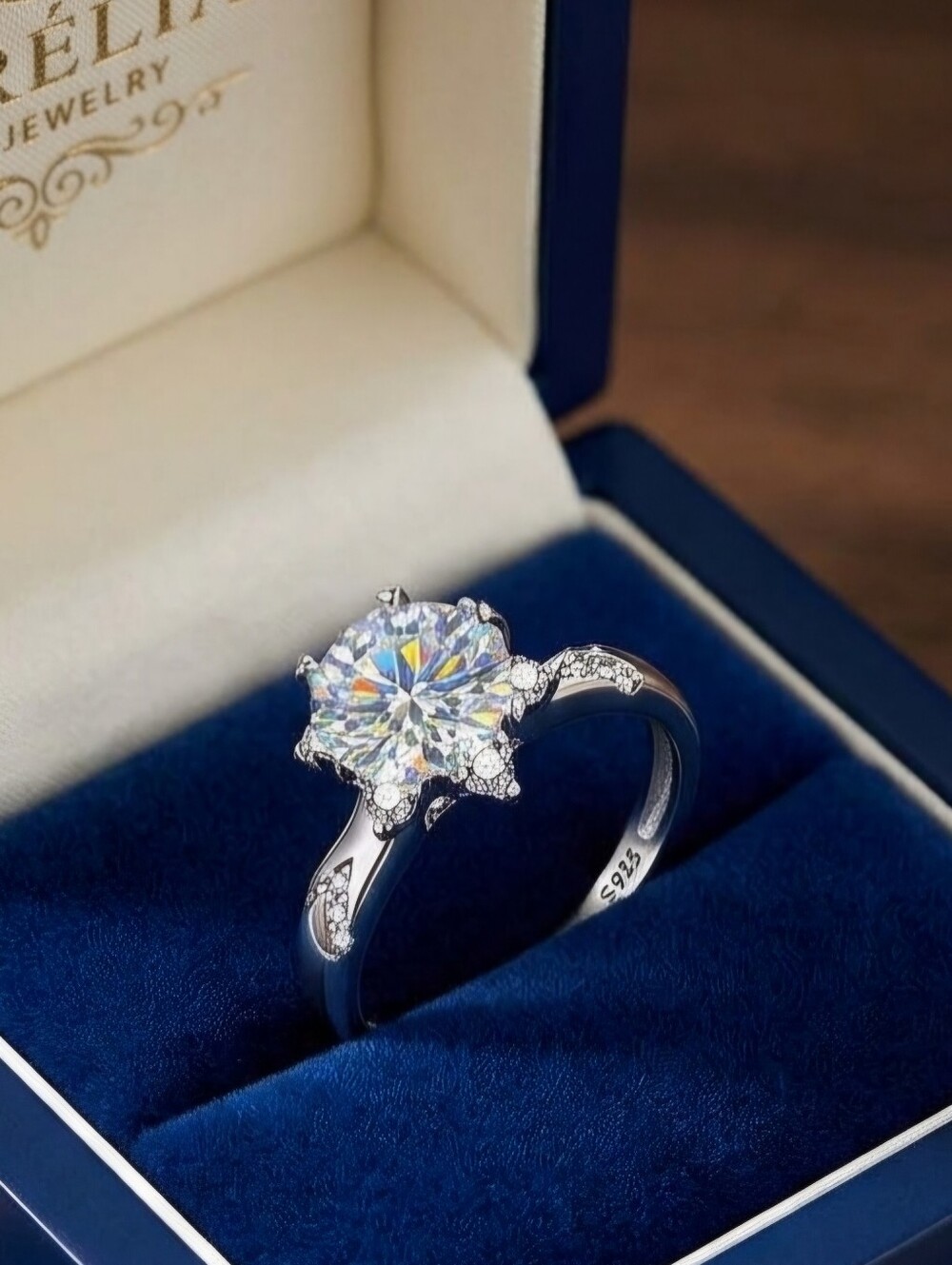Moissanite 2 CT Solitaire Engagement Ring
